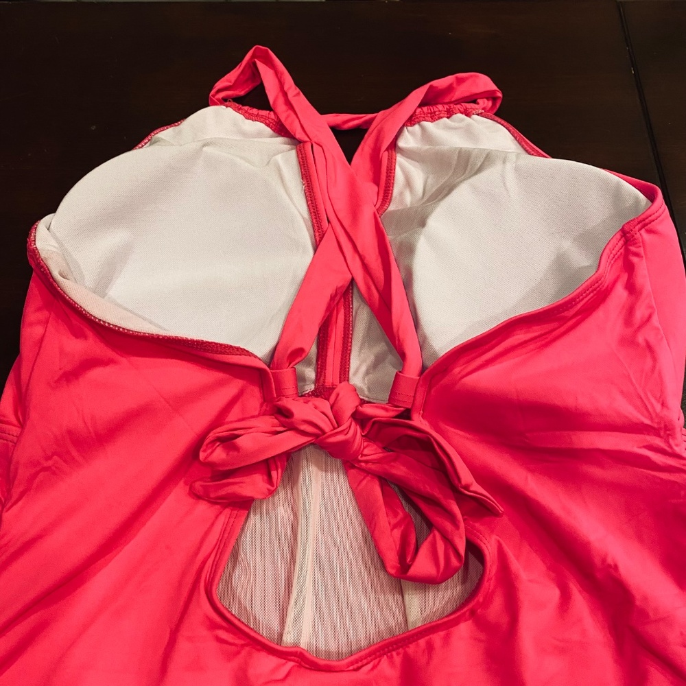 NWT Daci Tummy Control High Neck Bathing Suit For Plus Size Women-Neon sz 18w - Picture 4 of 8
